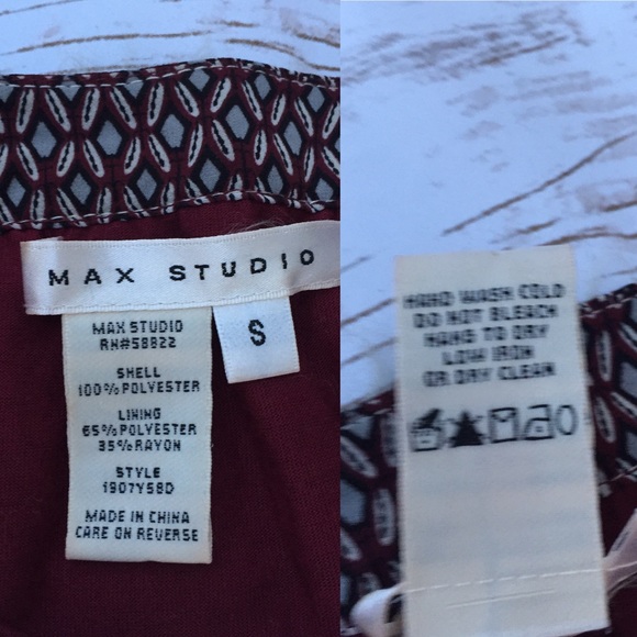 Max Studio Geometric Shift Peasant Red Dress S - Picture 8 of 8